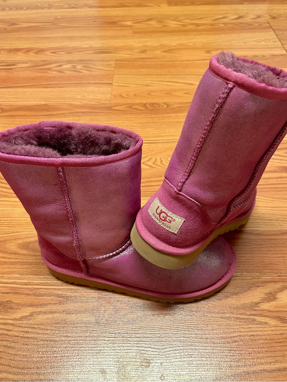 UGG purple Metallic Sheepskin Boots